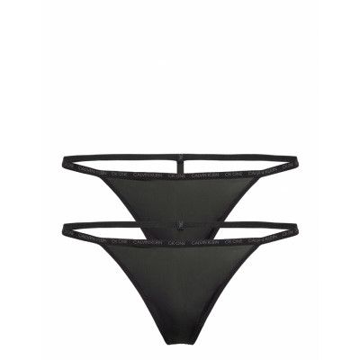 Thong 2Pk Stringtrosa Underkläder Svart Calvin Klein - Underkläderbutiken